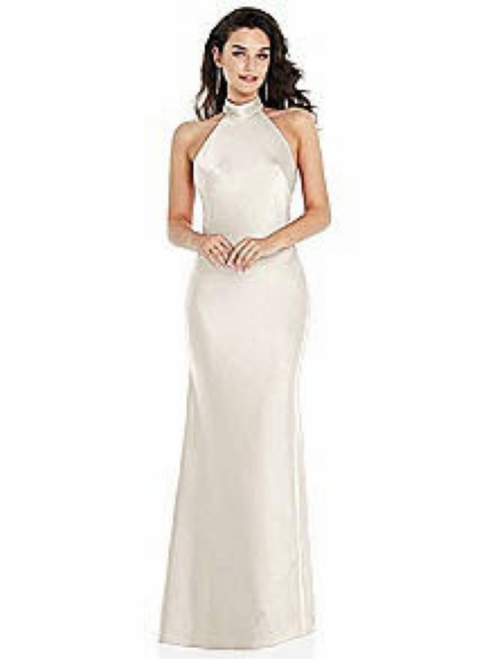 Scarf Tie High-Neck Halter Maxi Slip Dress